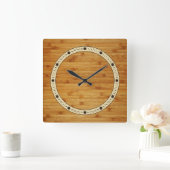Bamboo Butcher Block Quadratische Wanduhr (Zuhause)