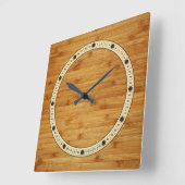 Bamboo Butcher Block Quadratische Wanduhr (Winkel)