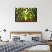 Bamboo & Butterfly Art 2 überzogene Canvas Leinwanddruck (Insitu (Schlafzimmer))