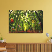 Bamboo & Butterfly Art 2 überzogene Canvas Leinwanddruck (Insitu (Wohnzimmer))