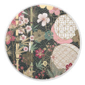 Bamboo Cherry Blossoms Art Déco Designs Keramikknauf (Vorderseite)