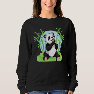 Bamboo Chinese Wildlife Forest Animal Niedlich Pan Sweatshirt