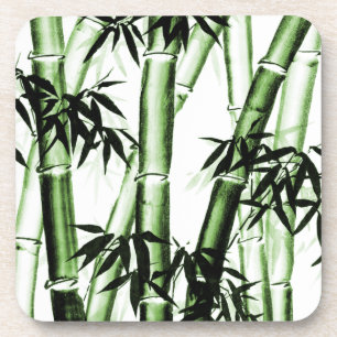 Bamboo Chinesische Kunst - eins - grün Getränkeuntersetzer