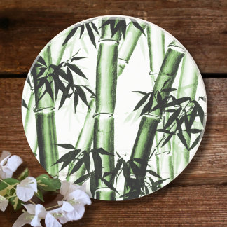 Bamboo Chinesische Kunst - eins - grün Getränkeuntersetzer
