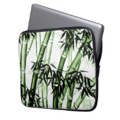 Bamboo Chinesische Kunst - eins - grün Laptopschutzhülle (Vorderseite Links)