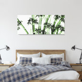 Bamboo Chinesische Kunst - eins - grün Leinwanddruck (Insitu (Schlafzimmer))