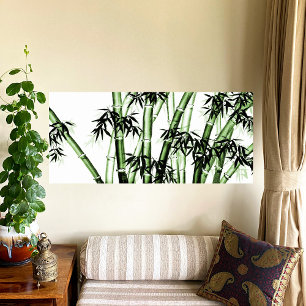 Bamboo Chinesische Kunst - eins - grün Poster