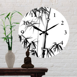 Bamboo - chinesischer Stil - uneingerahmt Runde Wanduhr