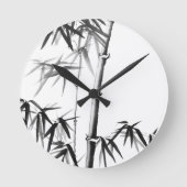 Bamboo - chinesischer Stil - uneingerahmt Runde Wanduhr (Vorderseite)