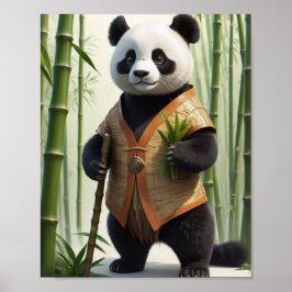 Bamboo-Clad Panda Charm Poster