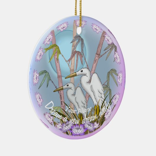 Bamboo Cranes Keramik Ornament (Rechts)