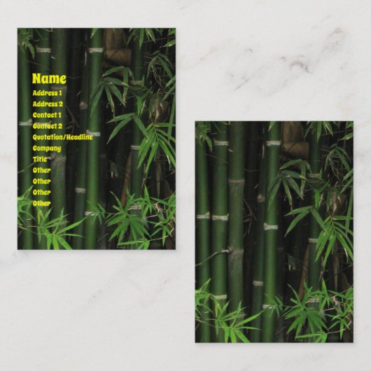 Bamboo ... Fao Rai, Nong Khai, Isaan, Thailand Visitenkarte (Vorne/Hinten)
