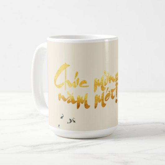 Bamboo fischen die vietnamesische Neujahrsveransta Kaffeetasse (Vorderseite Links)