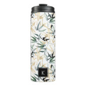 Bamboo Foliage Muster Monogram Thermosbecher (Vorderseite)