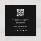 Bamboo Foliage Oriental Greenerity Blätter QR Code Quadratische Visitenkarte (Rückseite)