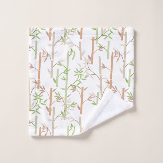 Bamboo Foliage Orientale Blätter Badhandtuch Set (Waschlappen)