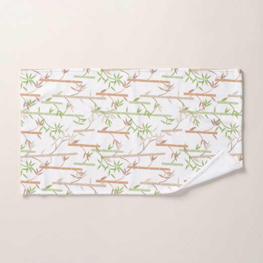 Bamboo Foliage Orientale Blätter Badhandtuch Set (Handtuch)