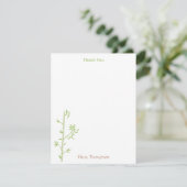 Bamboo Foliage Orientale Blätter Dankeskarte (Stehend Vorderseite)