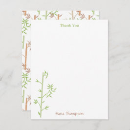 Bamboo Foliage Orientale Blätter Dankeskarte