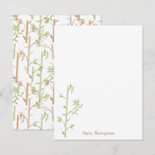 Bamboo Foliage Orientale Blätter Mitteilungskarte