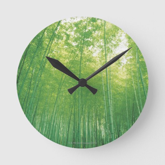 Bamboo Forest 2 Runde Wanduhr (Vorderseite)