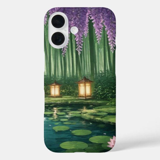 Bamboo Forest and Wisteria iPhone16 Handy Case (Rückseite)
