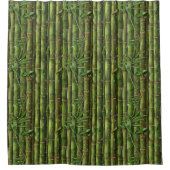 Bamboo Forest Dew Drops Bamboo Moderne Textur Duschvorhang (Vorderseite)