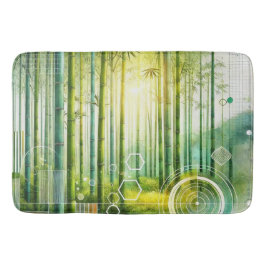 Bamboo Forest Geometric Bath Mat Badematte
