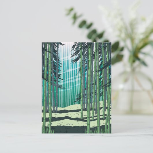 Bamboo Forest Postkarte (Stehend Vorderseite)