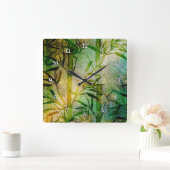 Bamboo Forest Quadratische Wanduhr (Zuhause)