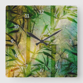 Bamboo Forest Quadratische Wanduhr (Vorderseite)