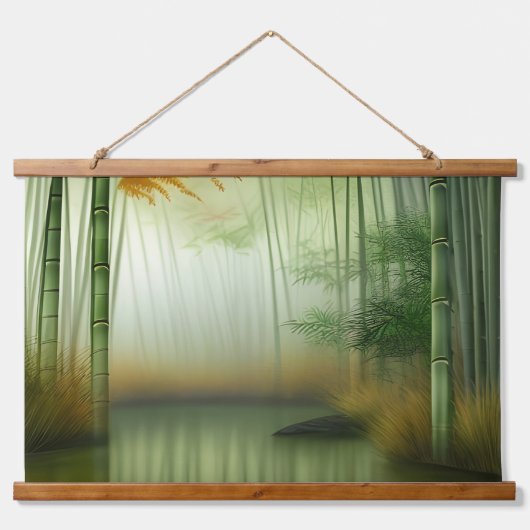Bamboo Forest | Traditionelle chinesische Malerei Wandteppich Mit Holzrahmen (Vorne)