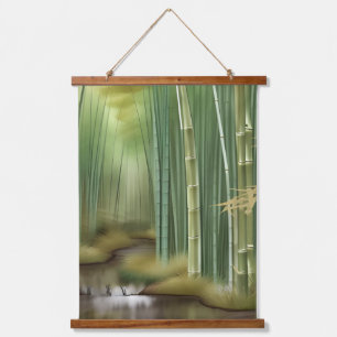 Bamboo Forest Traditionelle chinesische Malerei Wandteppich Mit Holzrahmen