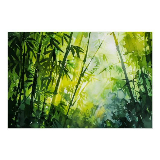 Bamboo Forest Watercolor Poster (Vorderseite)