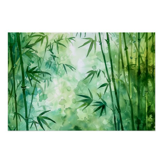 Bamboo Forest Watercolor Poster (Vorderseite)
