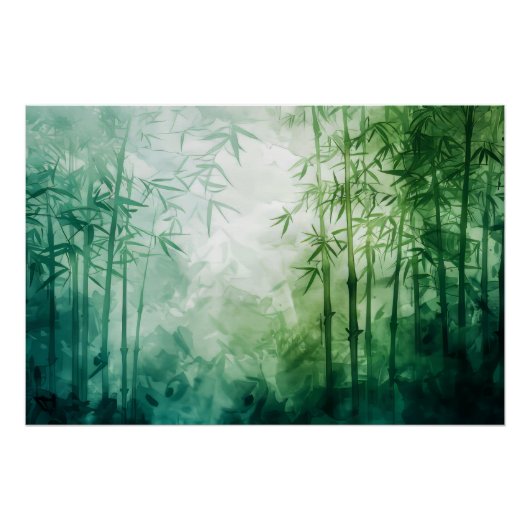 Bamboo Forest Watercolor Poster (Vorderseite)