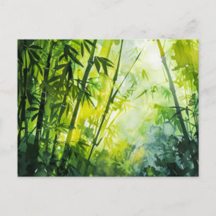 Bamboo Forest Watercolor Postkarte