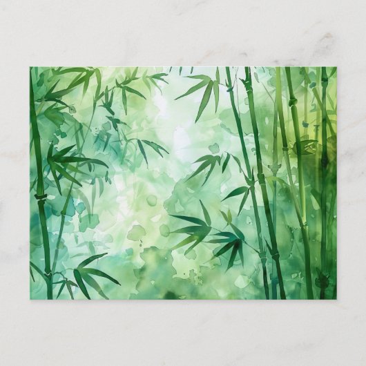 Bamboo Forest Watercolor Postkarte (Vorderseite)