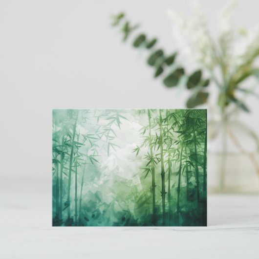 Bamboo Forest Watercolor Postkarte (Stehend Vorderseite)