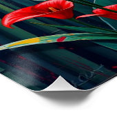 bamboo forest with red callas poster (Ecke)