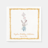 Bamboo Frame Bunny Personalisiert Napkin Serviette (Vorderseite)
