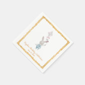 Bamboo Frame Bunny Personalisiert Napkin Serviette (Ecke)