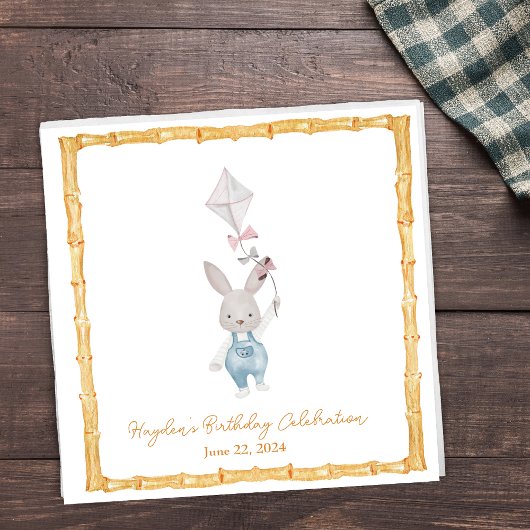 Bamboo Frame Bunny Personalisiert Napkin Serviette