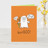 BamBOO Ghost Halloween Grußkarte Karte (Gelbe Blume)
