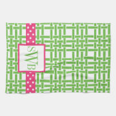 Bamboo & Grosgrain Mit Monogramm Küchentuch (Horizontal)