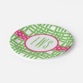 Bamboo & Grosgrain Mit Monogramm Paper Teller (Schrägansicht)