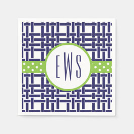 Bamboo & Grosgrain Mit Monogramm Party Napkins Serviette