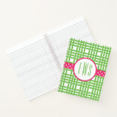 Bamboo & Grosgrain Mit Monogramm SpiralNotebook Notizblock (Innenseite)