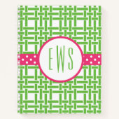 Bamboo & Grosgrain Mit Monogramm SpiralNotebook Notizblock (Vorderseite)