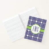 Bamboo & Grosgrain Mit Monogramm SpiralNotebook Notizblock (Innenseite)
